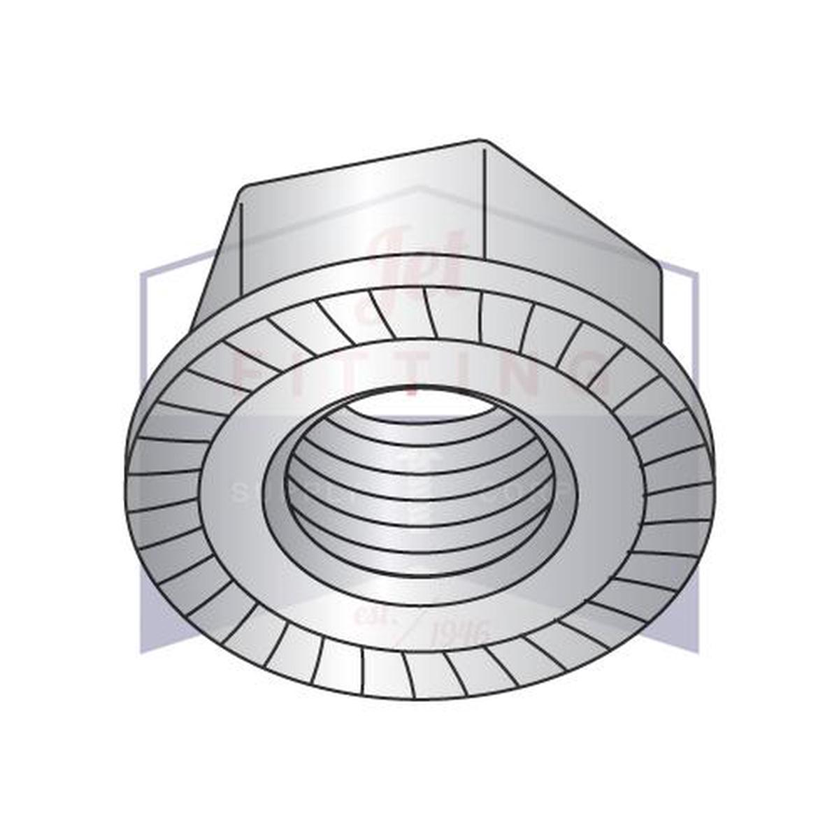 10-24 Serrated Flange Hex Lock Nuts 18 8 Stainless Steel