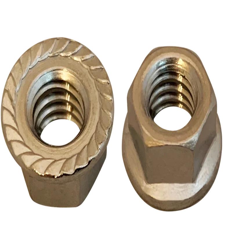 [1000 BULK] Hex Flange Lock Nuts Serrated 18/8 Stainless 5/16-18