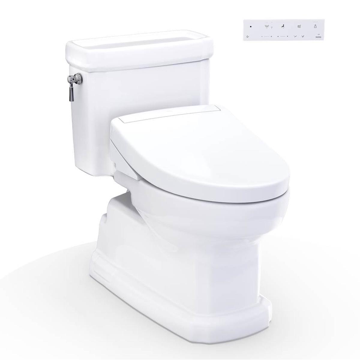 Toto MW9743446CEFG#01 Washlet Eco Guinevere Elongated 1.28 GPF Universal Height Toilet With S5 Bidet Seat