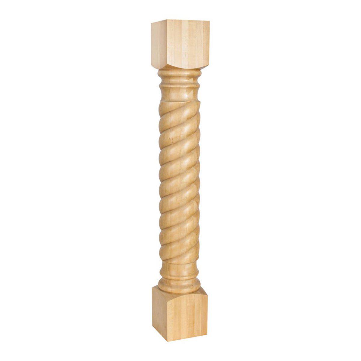 Hardware Resources 5" x 5" x 35-1/2" Cherry Post with Rope Pattern