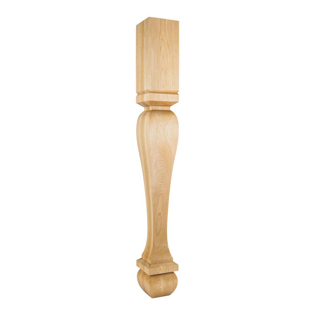 Hardware Resources 5" x 5" x 42" Square Cherry Post / Table Leg with Foot