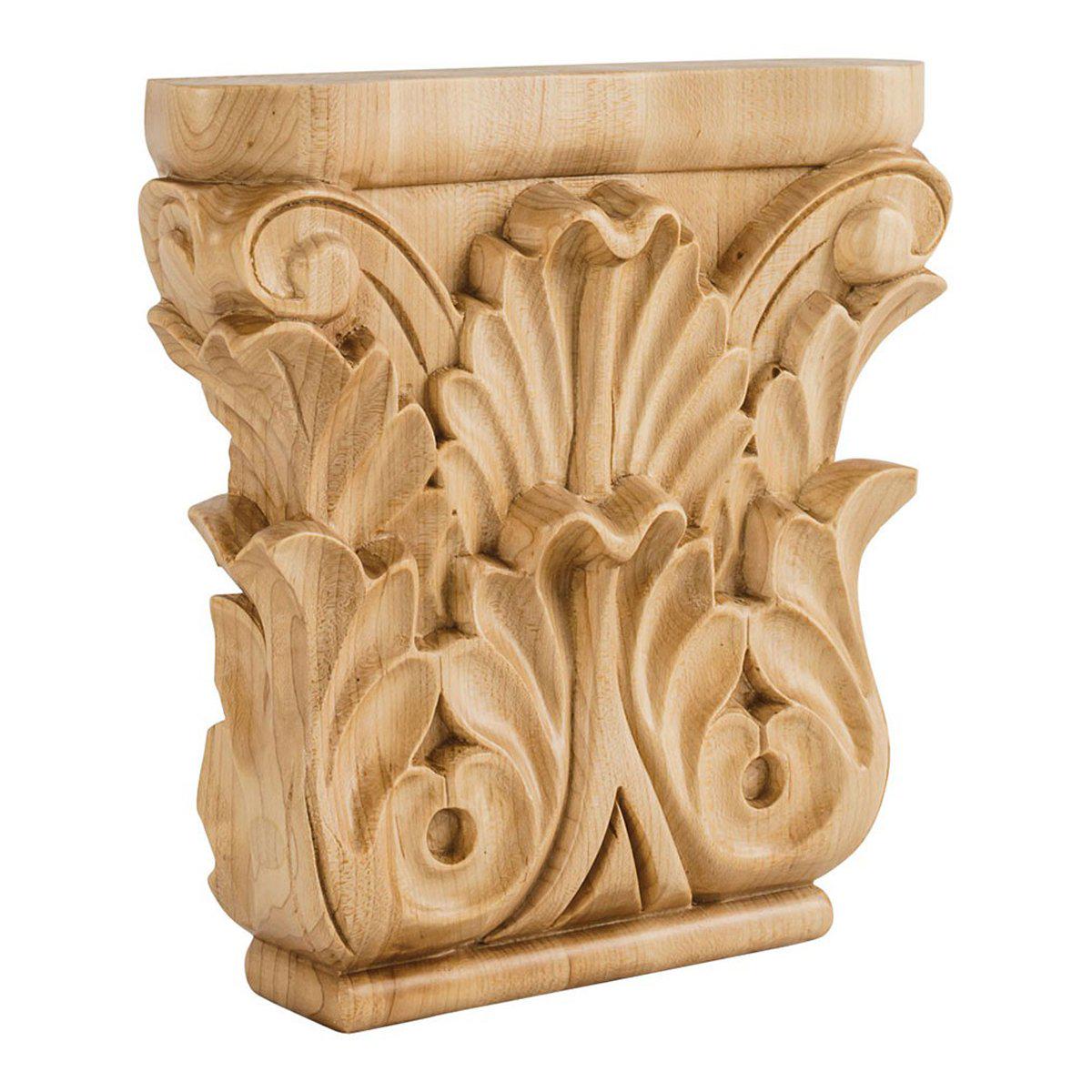 Hardware Resources 8" x 8" x 1-3/4" Cherry Acanthus Traditional Capital