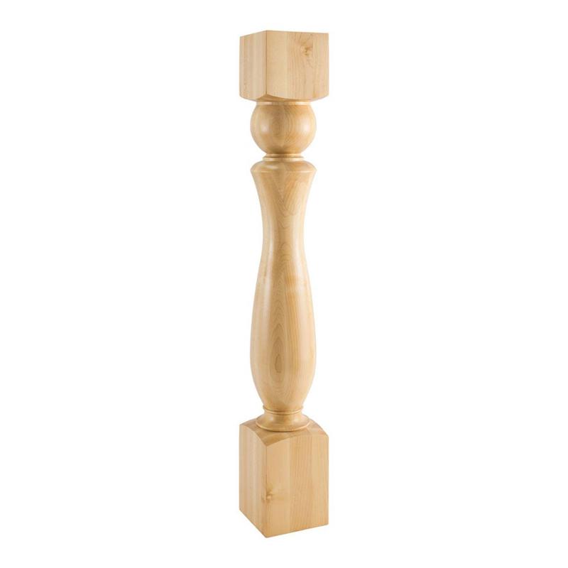 Hardware Resources Rubberwood Turned Post with Sphere