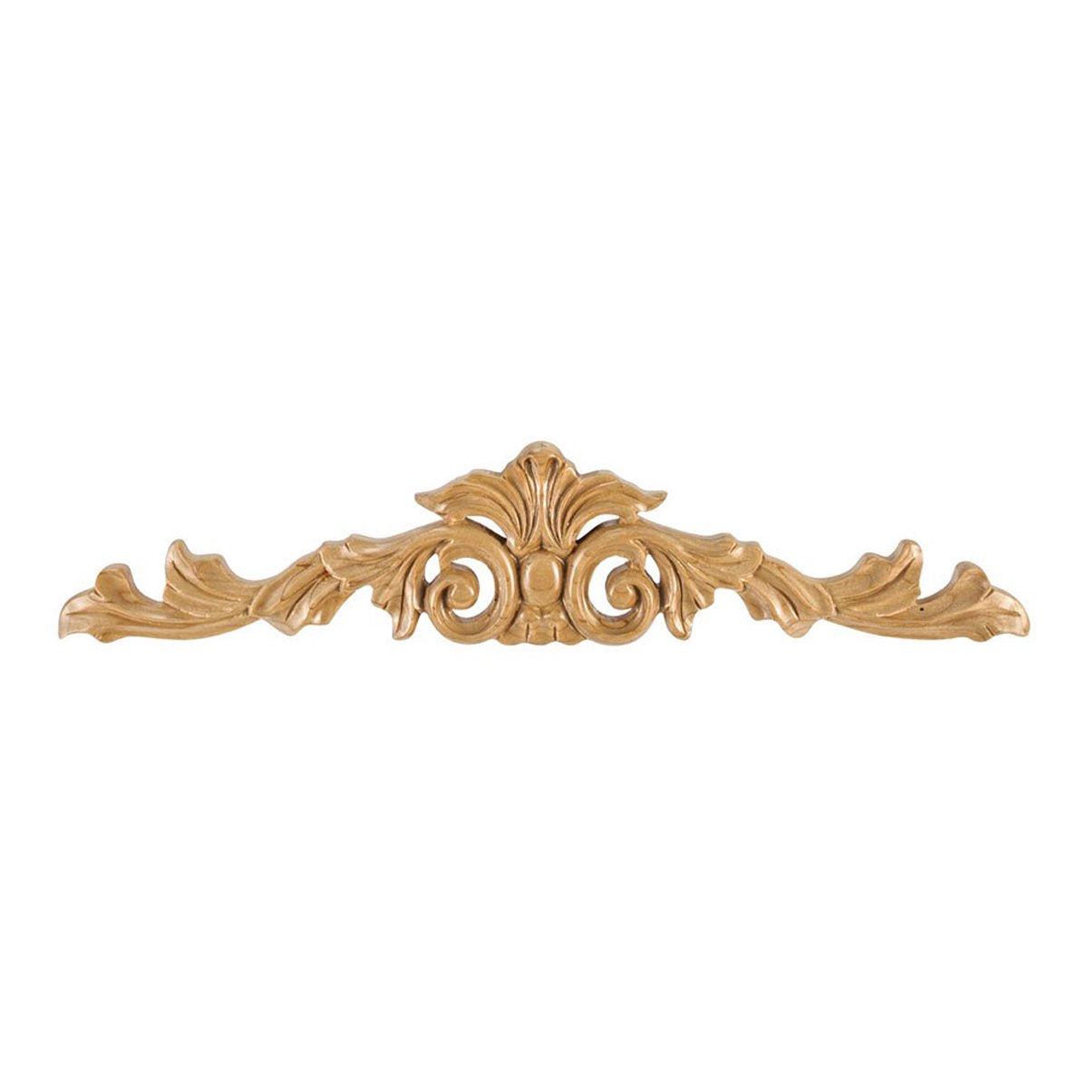 Hardware Resources 15-1/4" x 1/2" x 3-1/4" Rubberwood Hand Carved Acanthus Onlay