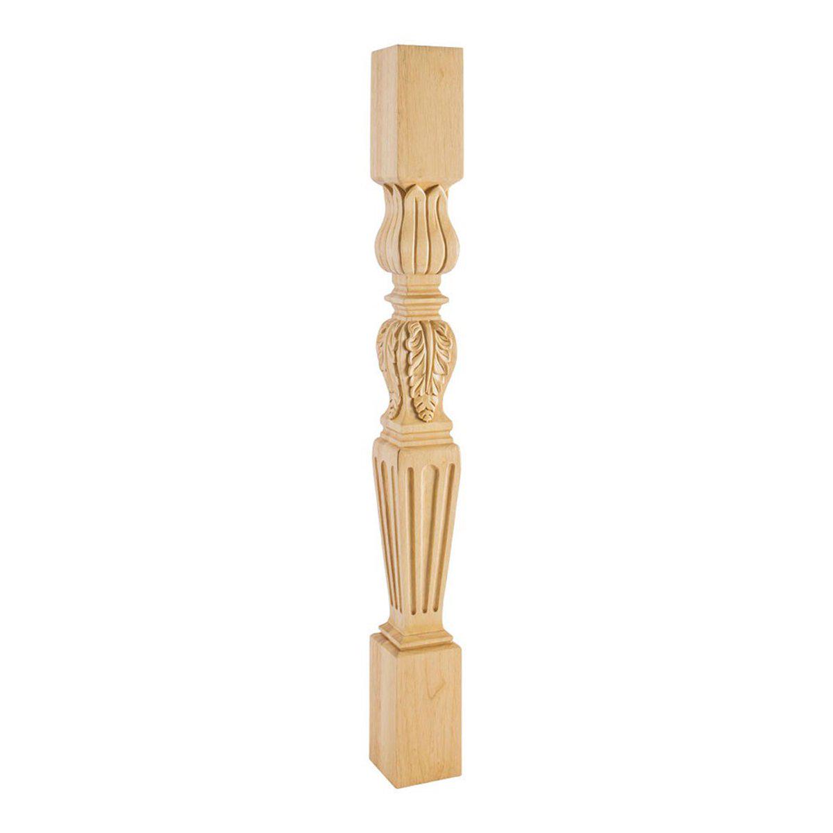 Hardware Resources 3-1/2" Square x 35-1/2" Cherry Acanthus / Fluted Post