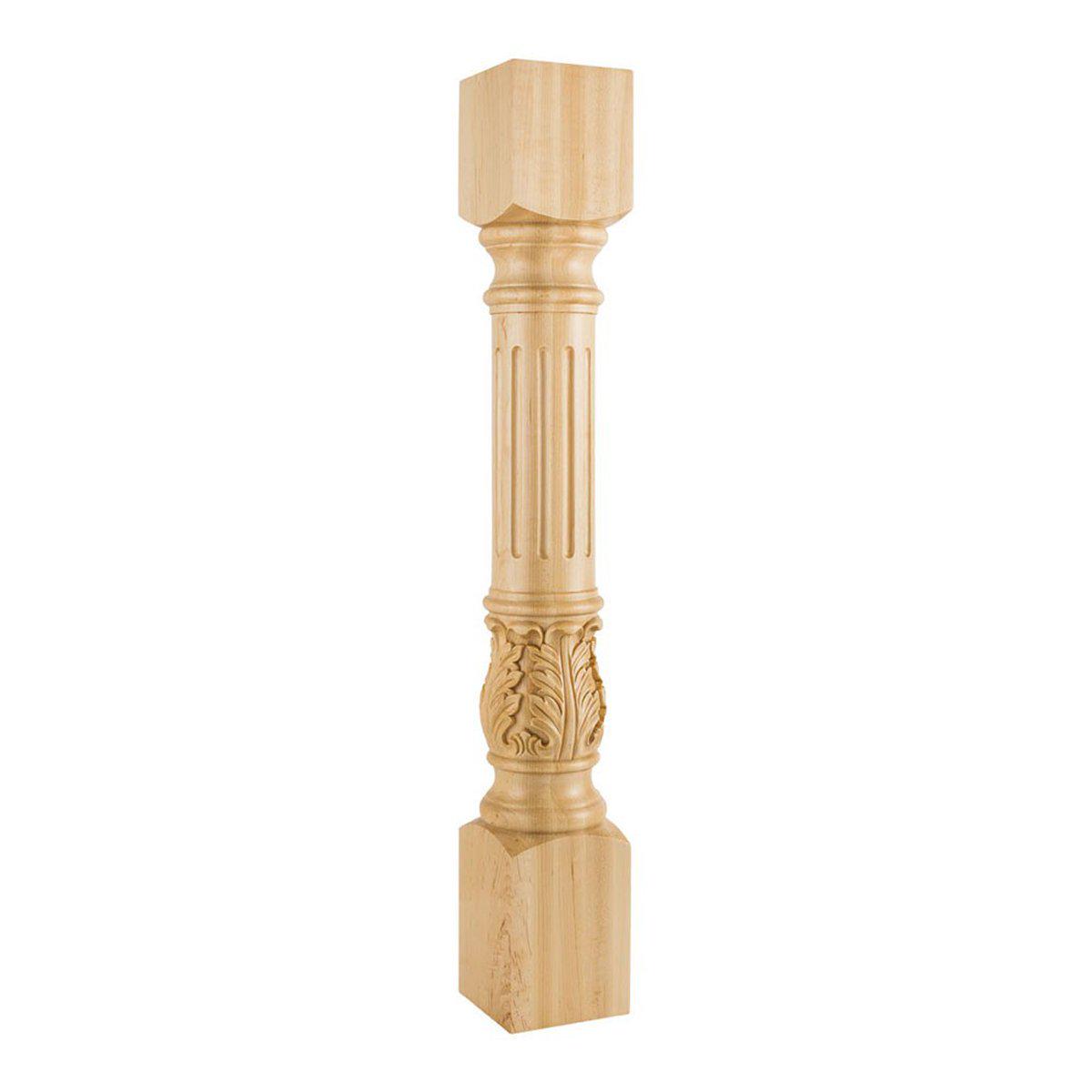 Hardware Resources White Birch Turned Acanthus Fluted Post