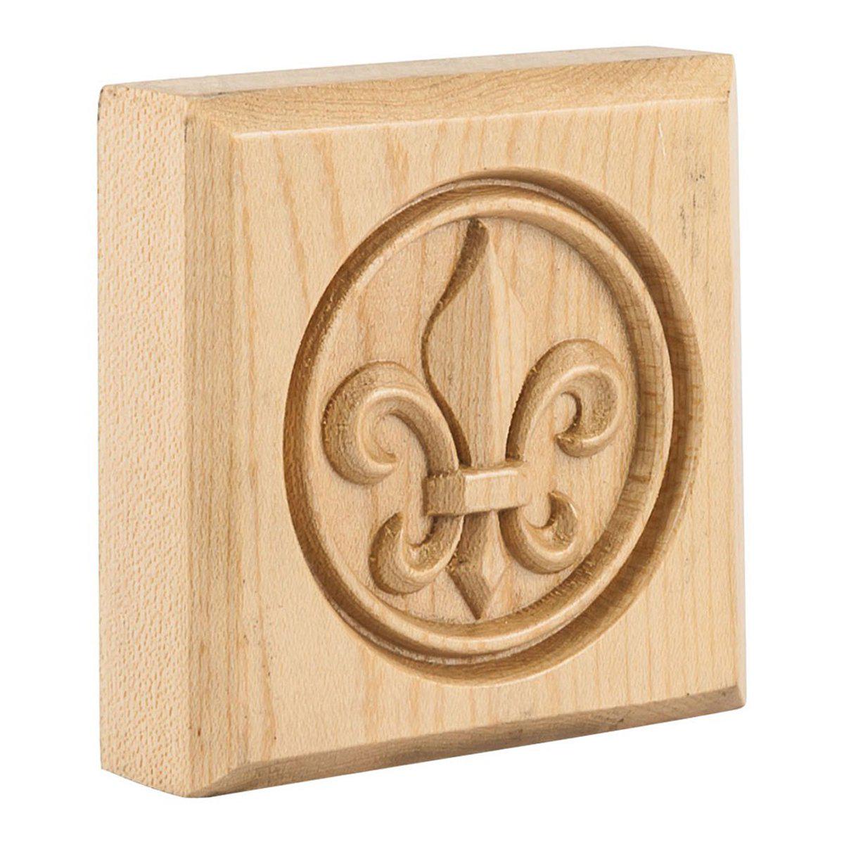 Hardware Resources Cherry Fleur-de-Lis Rosette Moulding